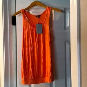Small orange tank top with cinched waist